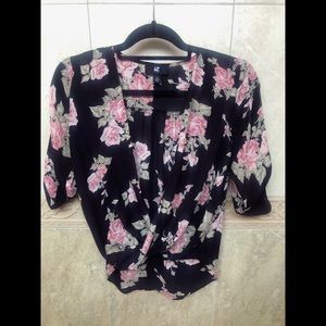 Black Floral Blouse